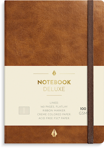 A6 Notesbog brun DELUXE linjeret fra Mayland