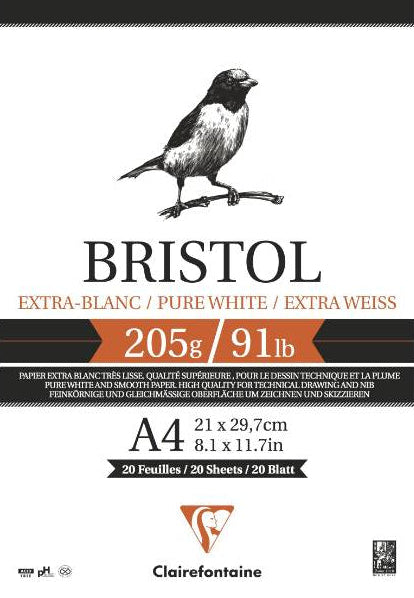 Clairefontaine Bristol tegneblok A4 205 gram