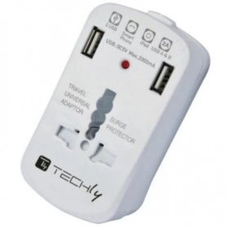 multi rejse adapter m 2 usb stik (ta-23)