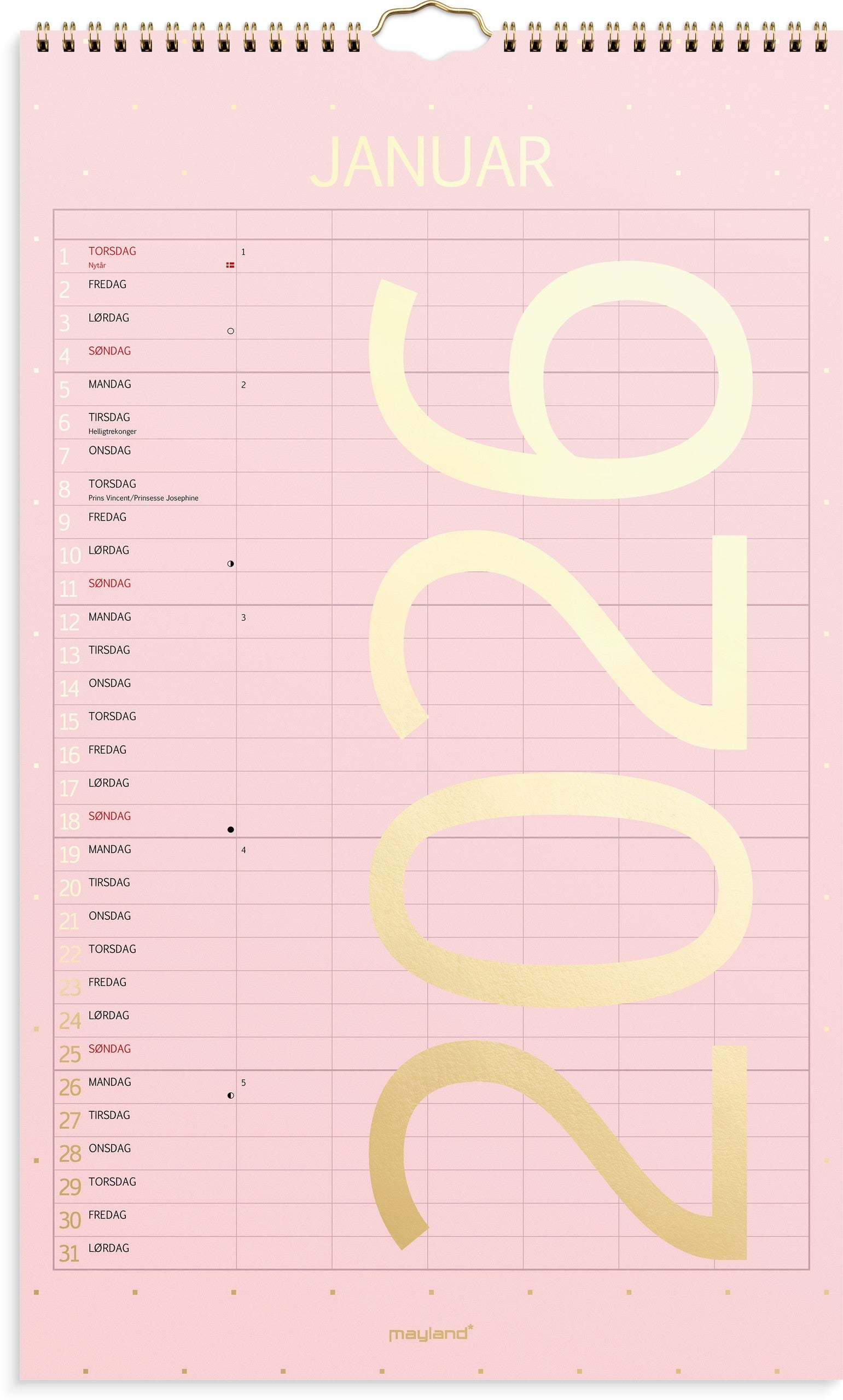 Familiekalender Color stor 2026