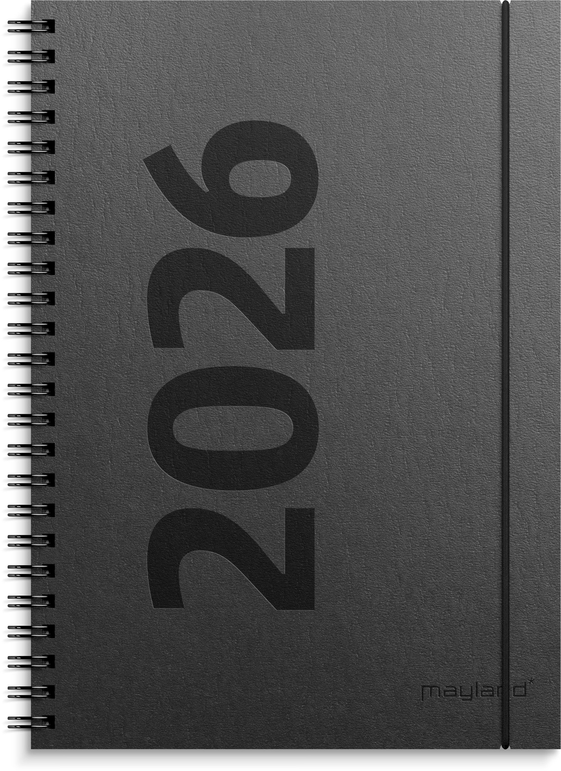 A5 ugekalender højformat matsort genbrugskarton 2026