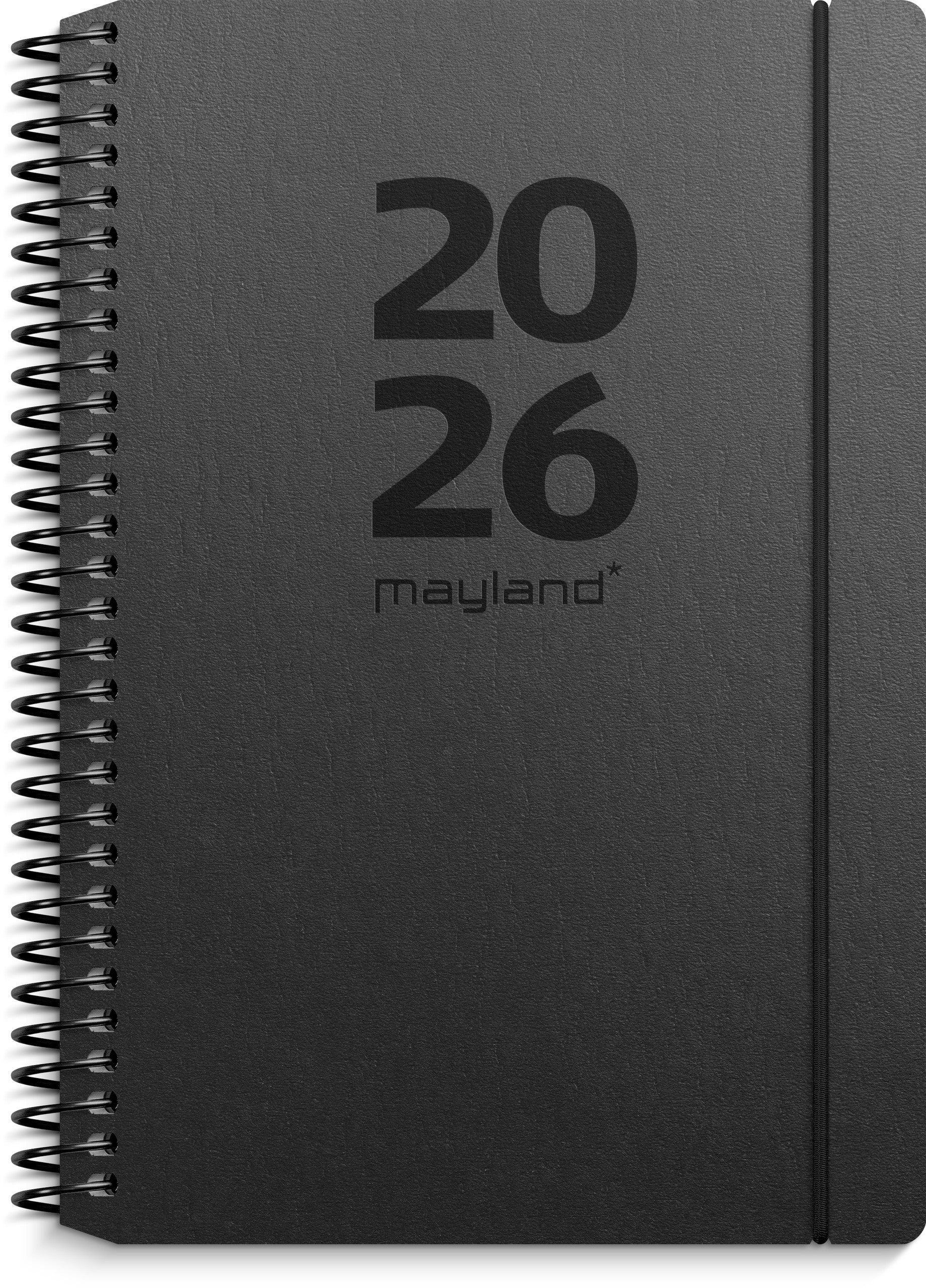 A6 ugekalender tværformat matsort genbrugskarton 2026