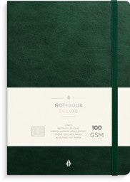 A5 Notesbog mørkegrøn DELUXE linjeret fra Mayland
