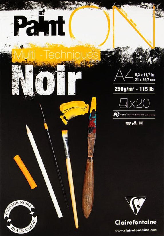 Clairefontaine PAINT-ON BLOK NOIR A4
