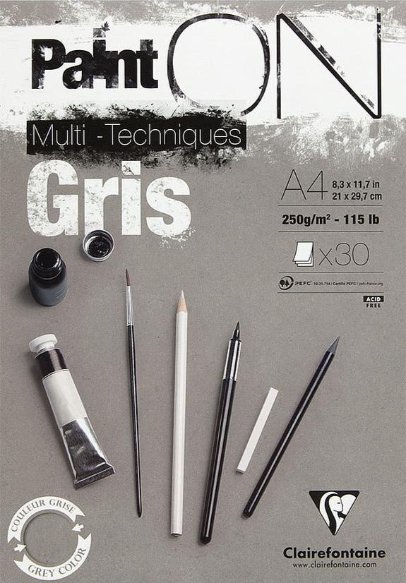 Clairefontaine PAINT-ON BLOK GRIS A4