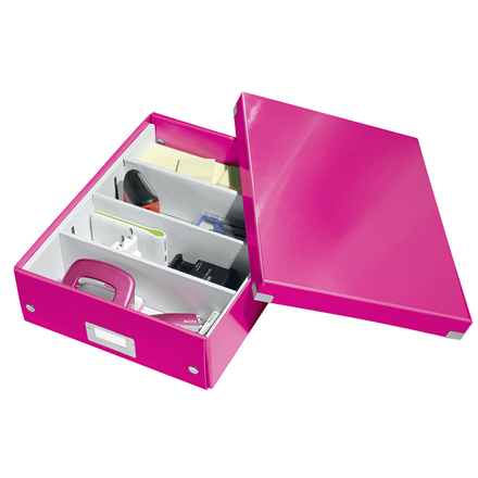 Leitz arkivboks Click & Stora A4 pink (inddeling)