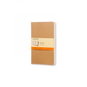 Cahier Journal Linjeret Pocket Kraft 3-Pak