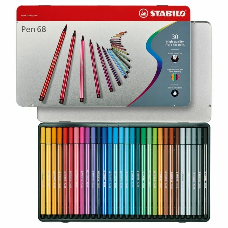 STABILO Pen 68 Premium fiberpen, 30 tuscher i metaletui