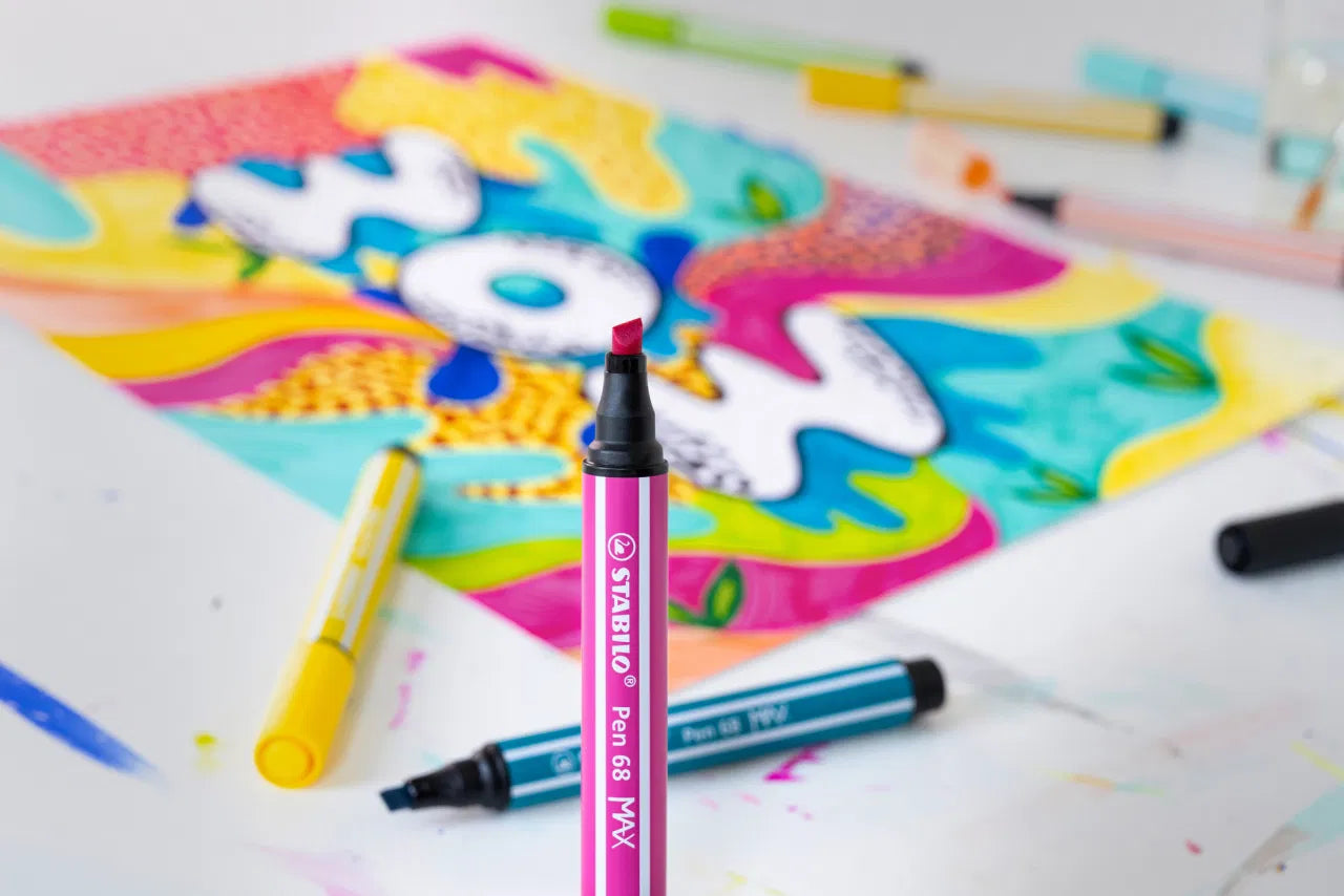 STABILO Pen 68 MAX – Premium Tuschpen med Kilespids – Vandbaseret