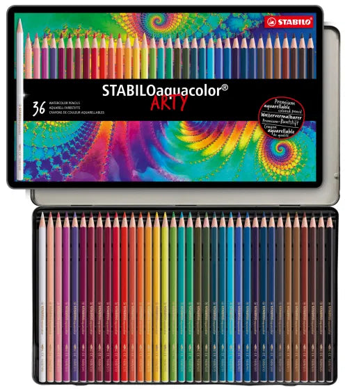 Stabilo aquacolor 36 akvarelfarver i metaletui