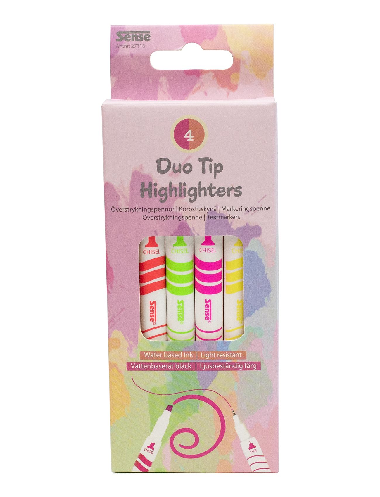 Sense - Duo Tip Highlighters 4 stk