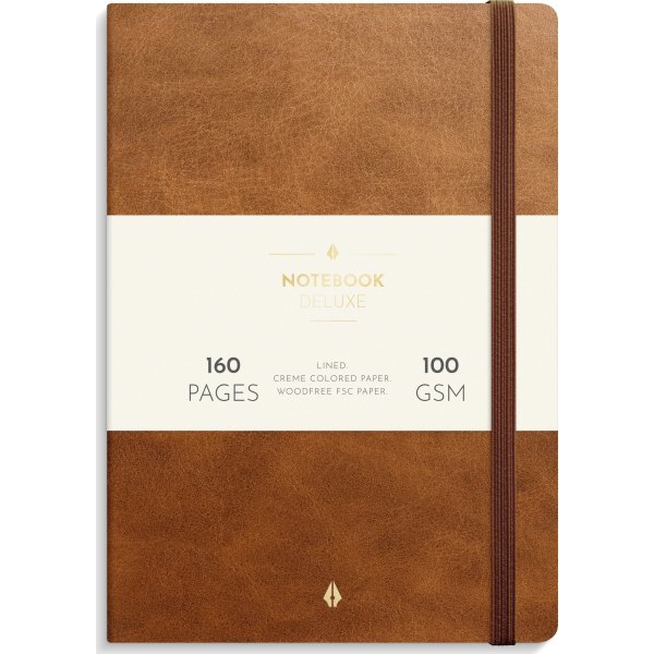 B5 Notesbog brun DELUXE linjeret fra Mayland
