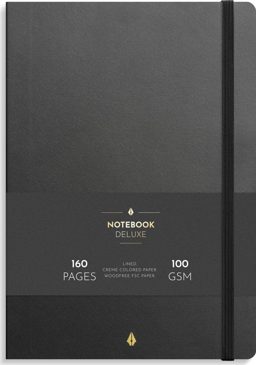 B5 Notesbog sort DELUXE linjeret fra Mayland