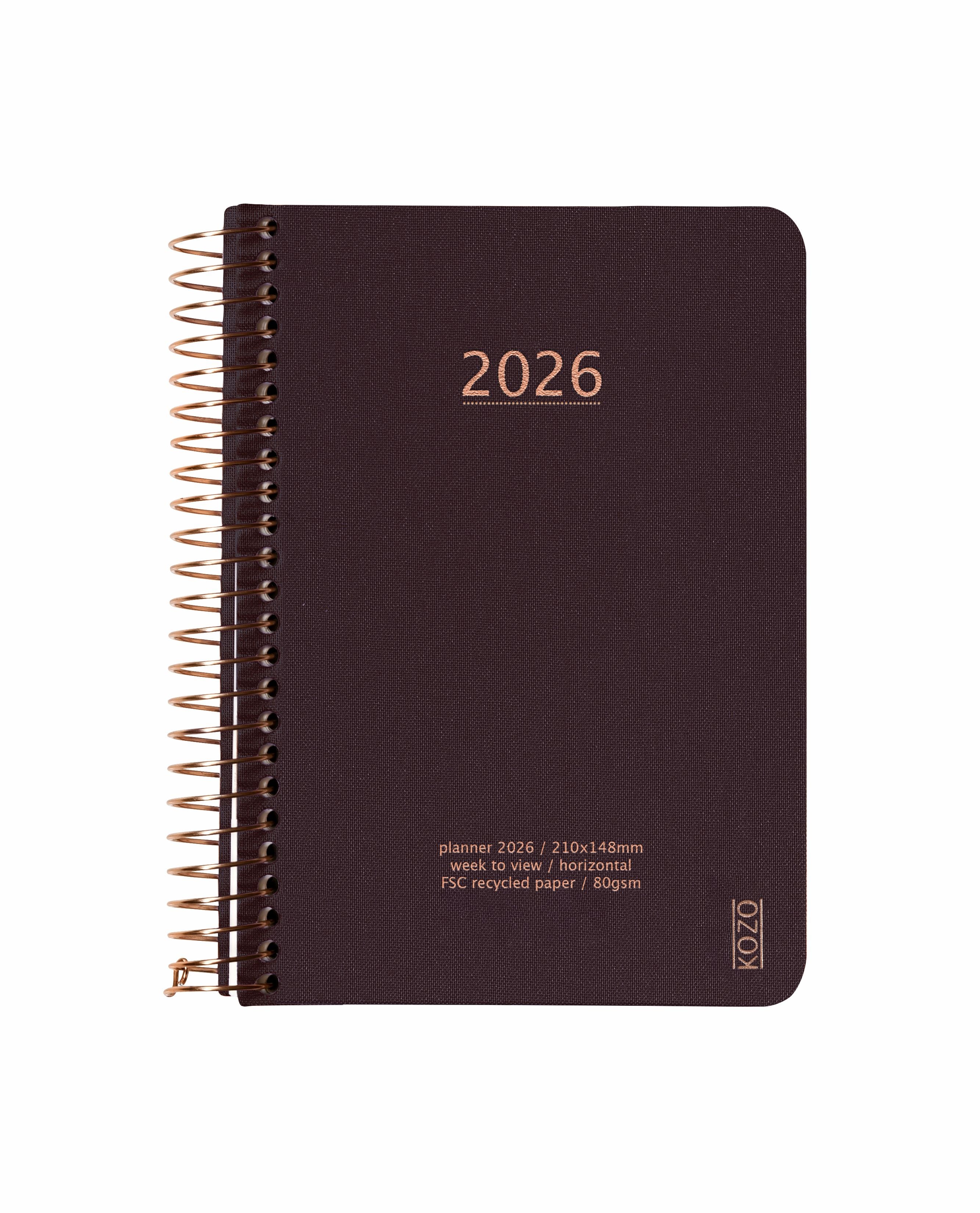 KOZO - Kalender 2026 A6 Uge per opslag Coffee