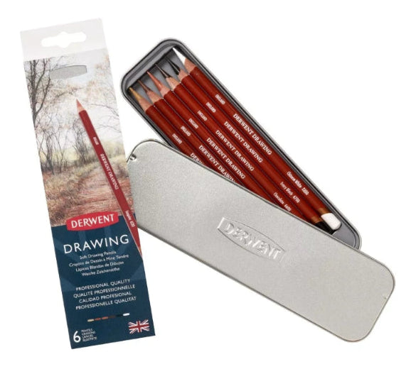 Derwent Soft Drawing blyanter – 6 stk.