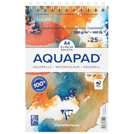 Clairefontaine Aquapad, A4, 25 ark, 300g