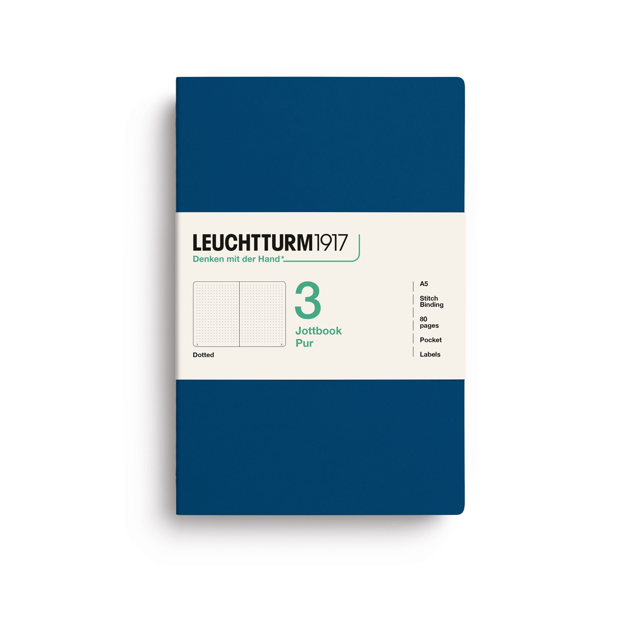 Leuchtturm1917 Jottbook A5, Dotted Indigo 3 stk