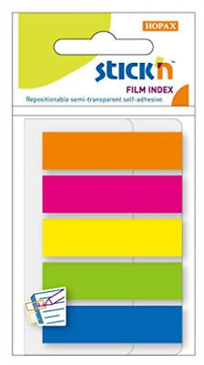 Stick'n - Indeksfaner 5st 45x12 25 Blad Assorterat Neon