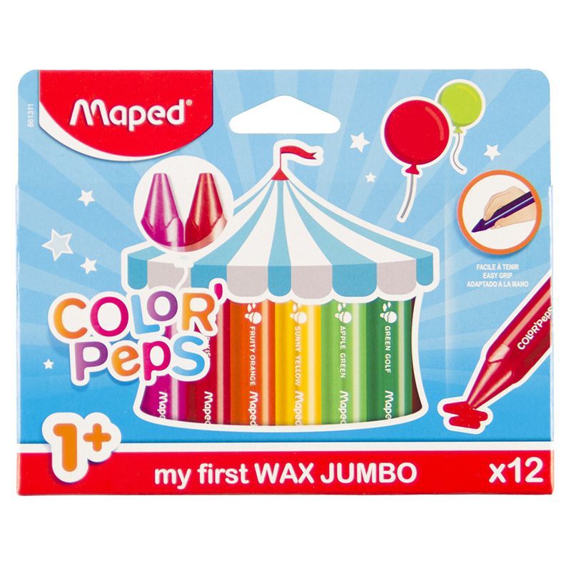 Maped - Wax Jumbo farver peps 12 stk