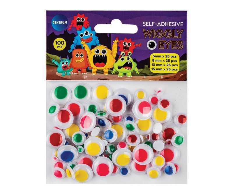 Centrum - Wiggly Eyes farvet 100 stk