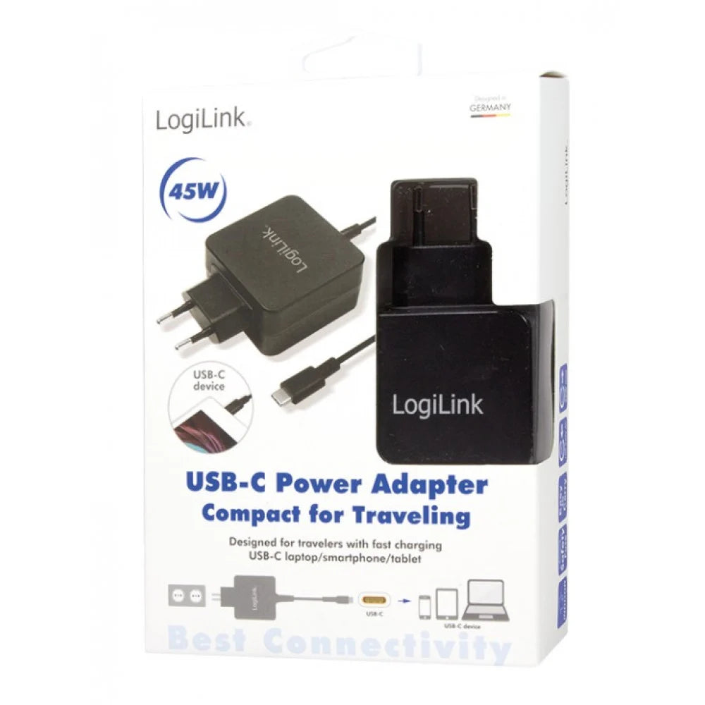 LogiLink USB Ladeblock USB-C, 45W sort