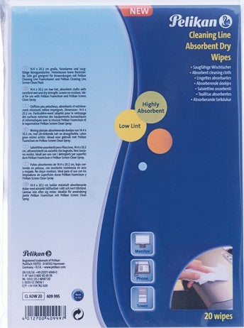 PELIKAN Cleaning Line Dry Absorbent Dry Wipes 20 stk