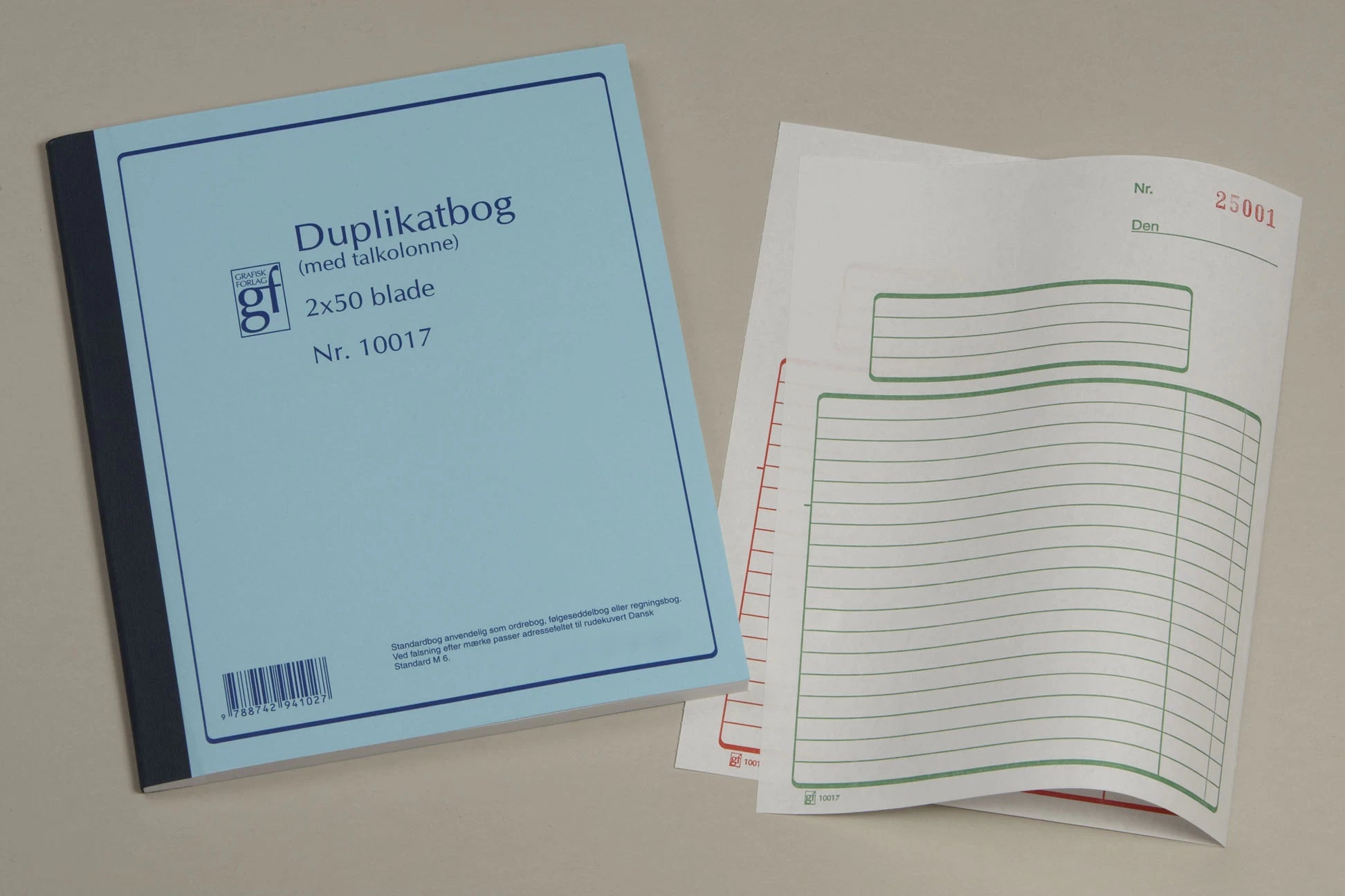 duplikatbog gf10017 148x200mm 2x50 blade m/talkol.