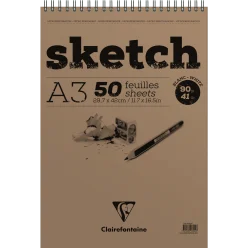 Clairefontaine - SKITSEBLOK A3 90 gram 50 ark