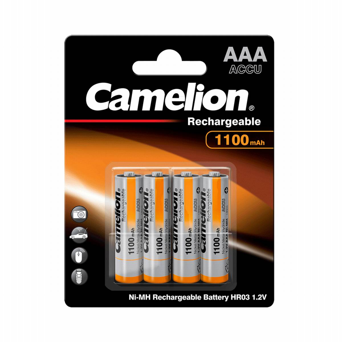 Camelion - Batteri Mignon AAA 1100mAh NiMH + Box 4 stk, Rechargeable