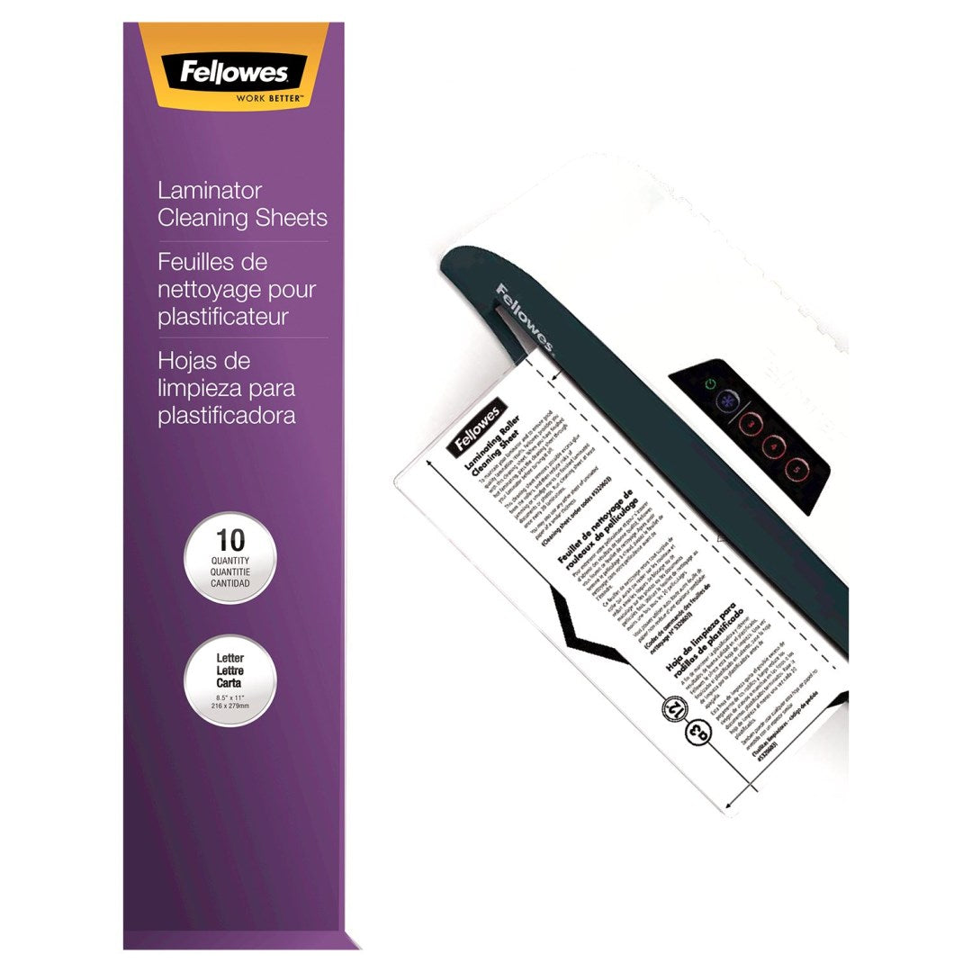 Fellowes A4 Laminator Cleaning Sheets,White, Pack of 10