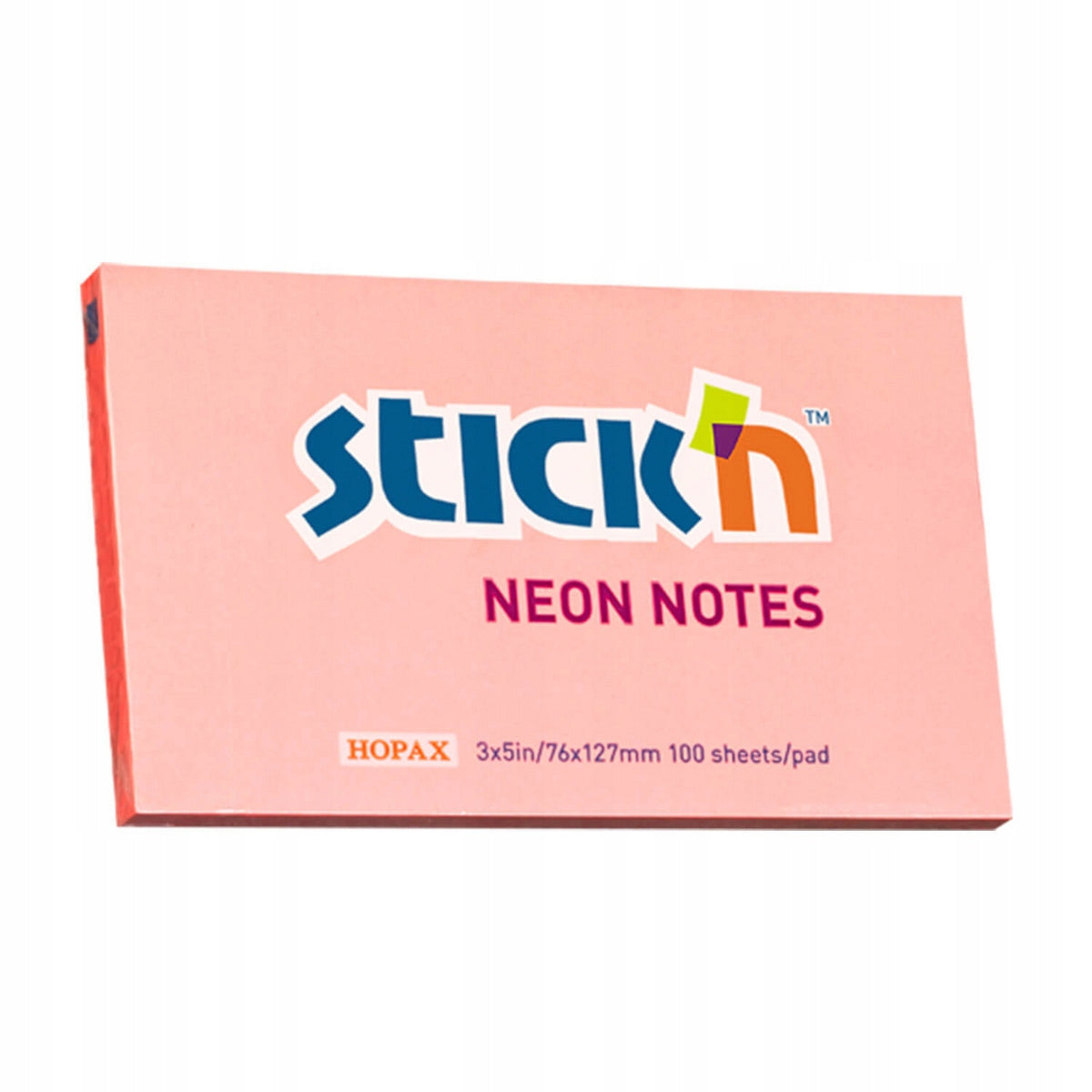 Notesblok 76x127 100 Blad Neon Lyserød