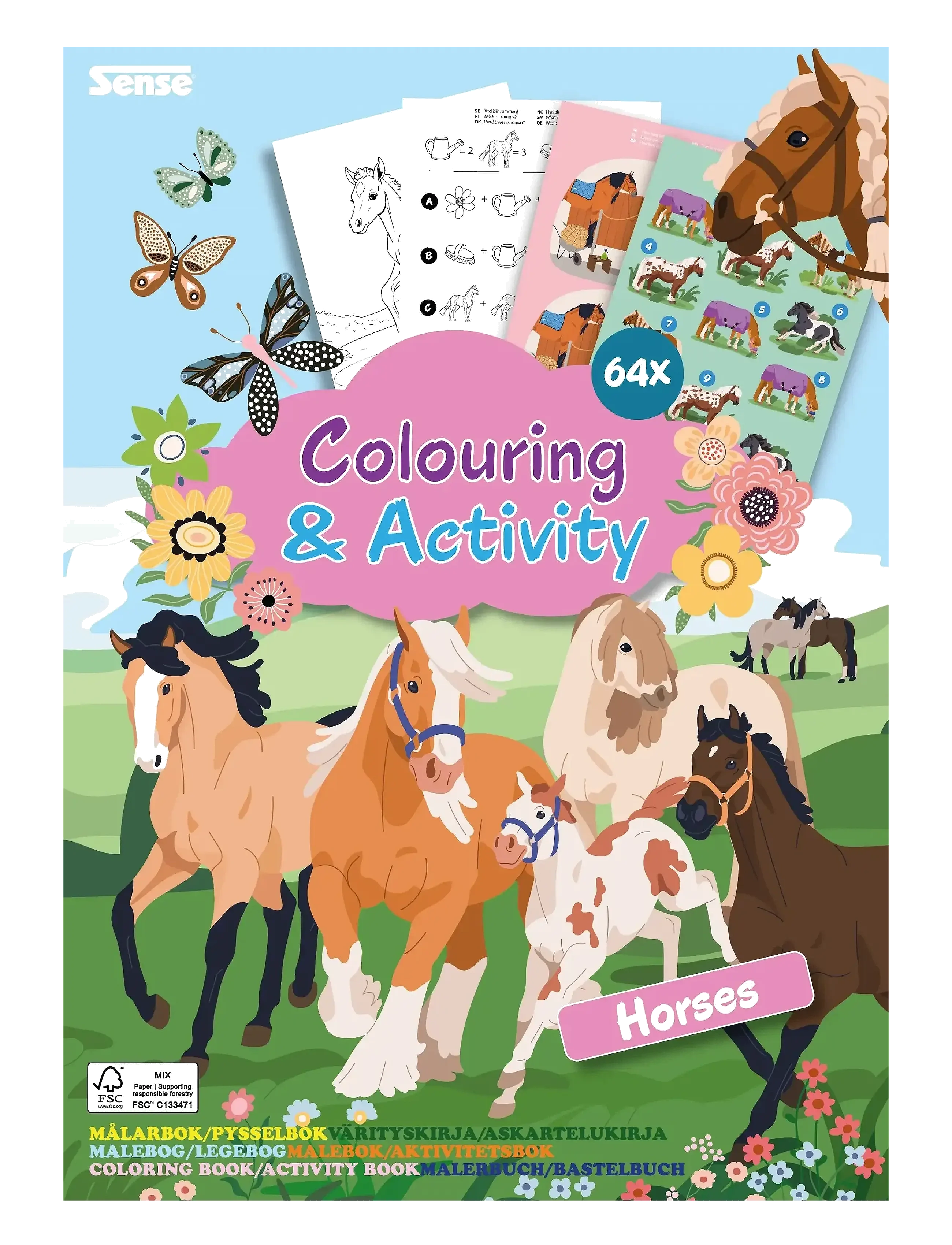 Sense - Heste Farvelægningsbog og aktiviteter