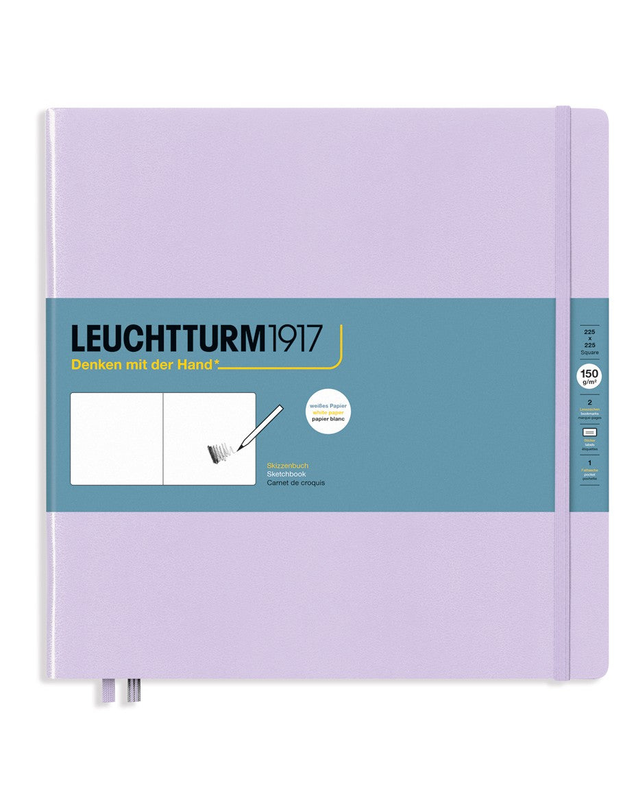 Leuchtturm1917 - Hardcover Skitsebog, 225x225mm, 150g, Lilac / Syren lilla