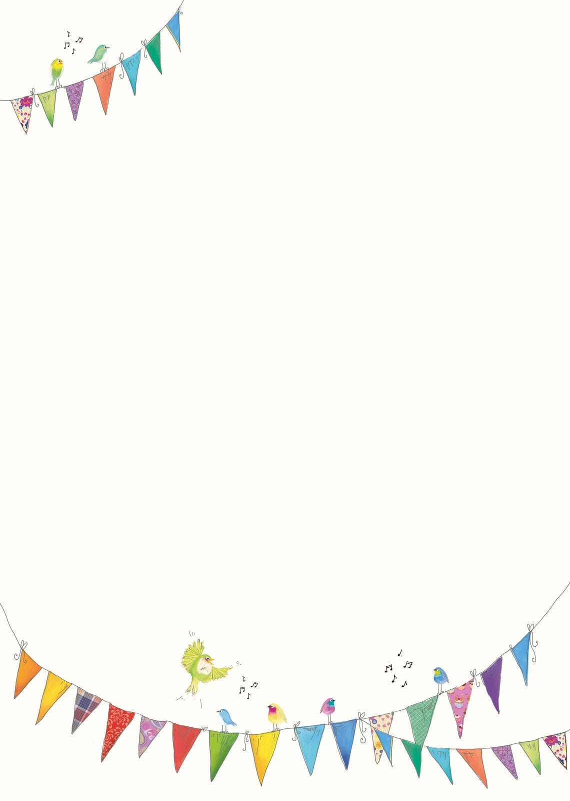 Brevpapir med guirlande 10 ark og 10 konvolutter