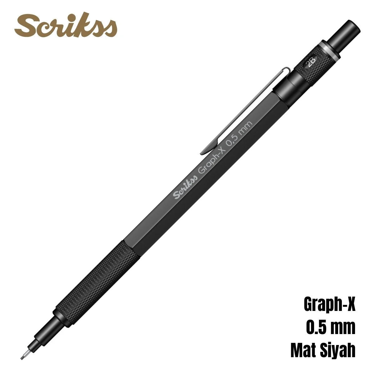 Scrikss stiftblyant sort 0,5 mm.