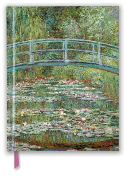 Bridge over a Pond of Water Lilies A4 Artisan Art Notebook Blank