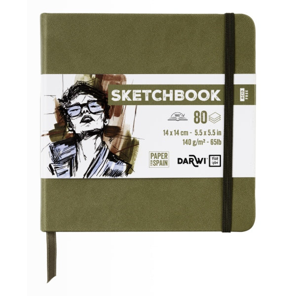 Skitsebog 14 X 14 140 g - Khaki