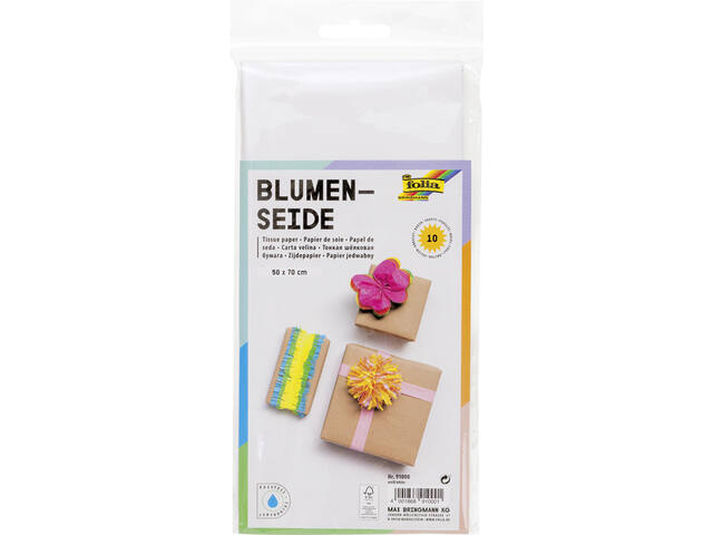 Silkepapir Hvid 10 ark 50x70cm 20g.