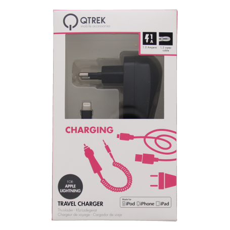 QTREK Laderkabel til Iphone/Ipad 1,5m