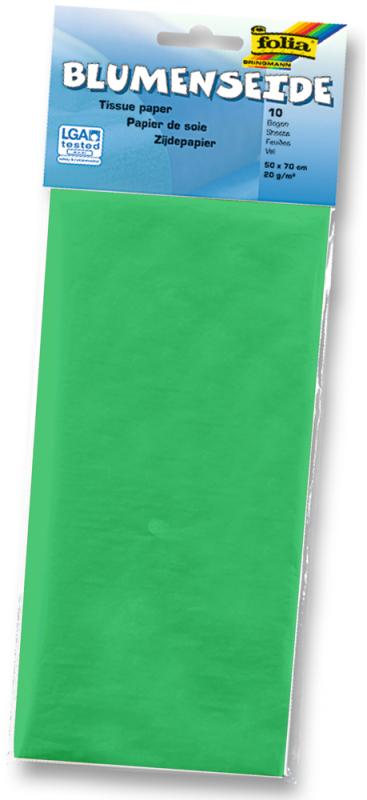 Silkepapir Grøn 5 ark 50x70cm 20g.