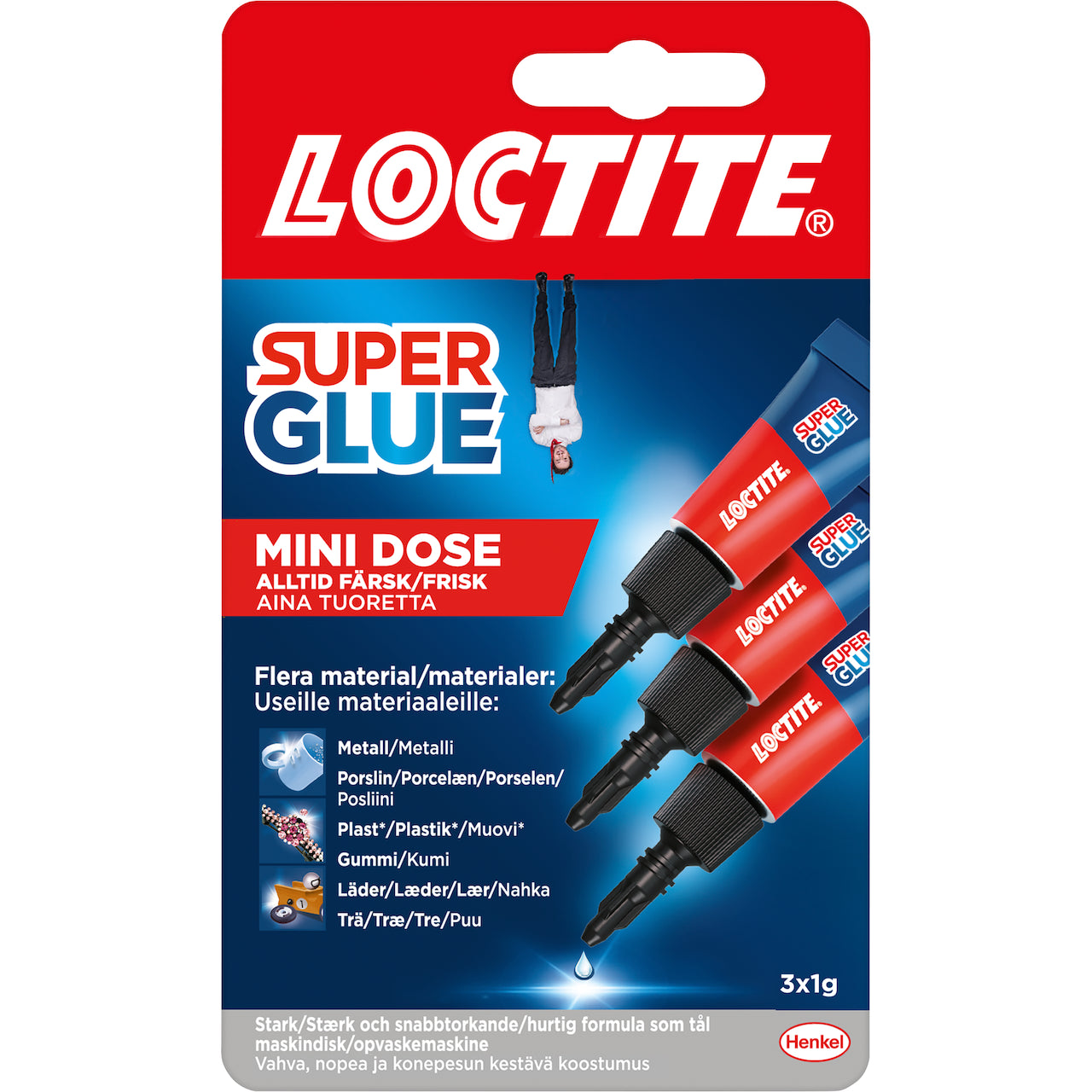 Loctite - Super Glue Mini Dose. 3x1g