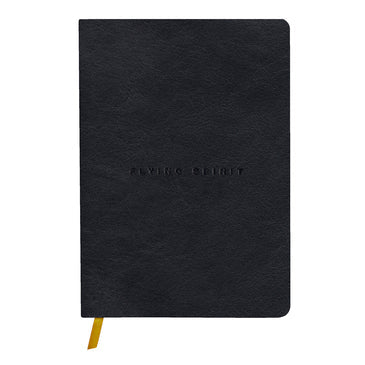 Flying Spirit Sort Leather Notebook A5, 90 sider Linjeret