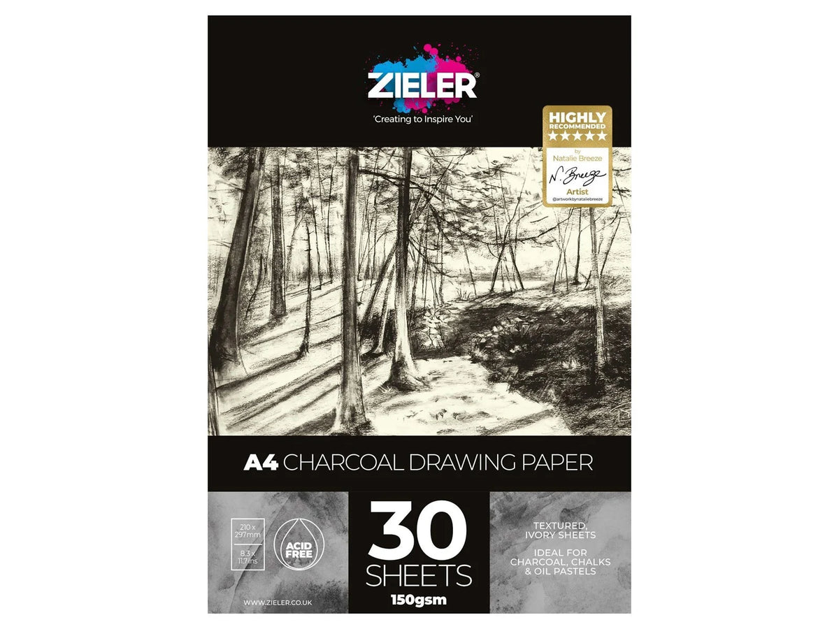 Zieler Tegneblok A4 til kultegning / Carbonpaper 30 ark, 150g