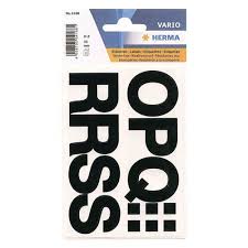 Herma label letters O-Z 33 high black