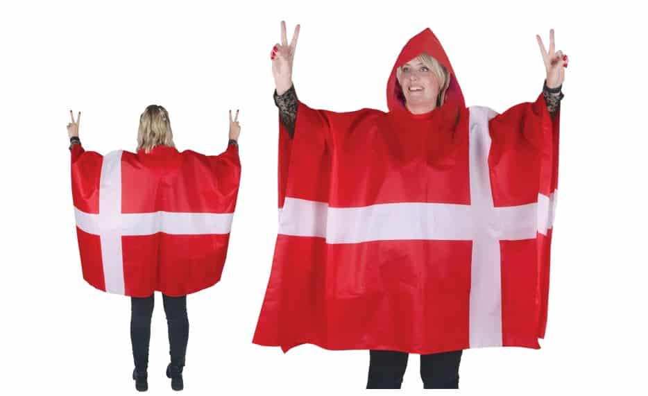 Poncho med Dannebrog