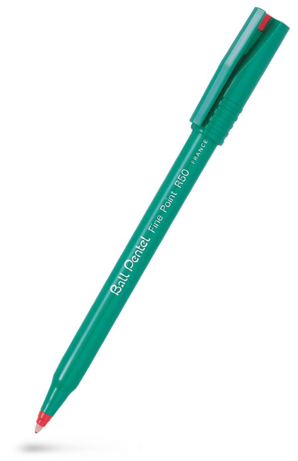 Ball Pentel Fine Point R50-B rollerpen (rød)