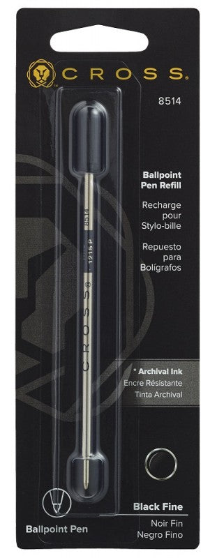 Cross - Ballpoint Pen Refill, Sort, Fine, 1 stk