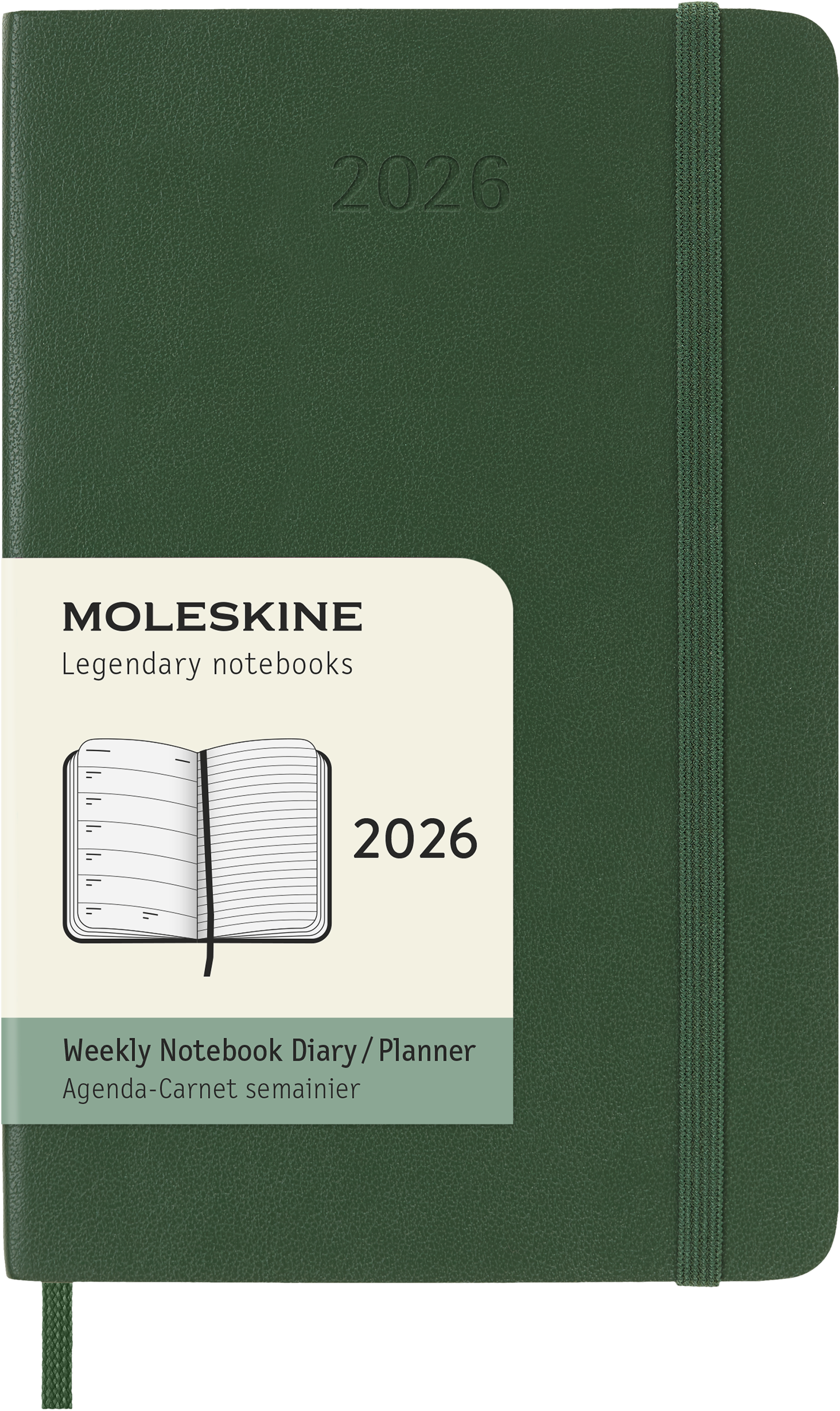 Moleskine - Classic Soft 12M Week Note Pocket Myrtle Green 2026