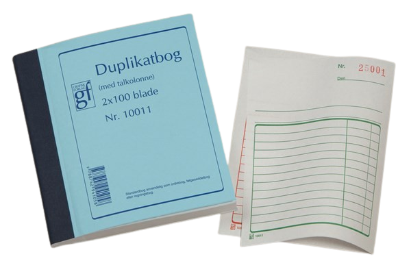 duplikatbog 2x100 bl. 108x150mm. nr. 10011