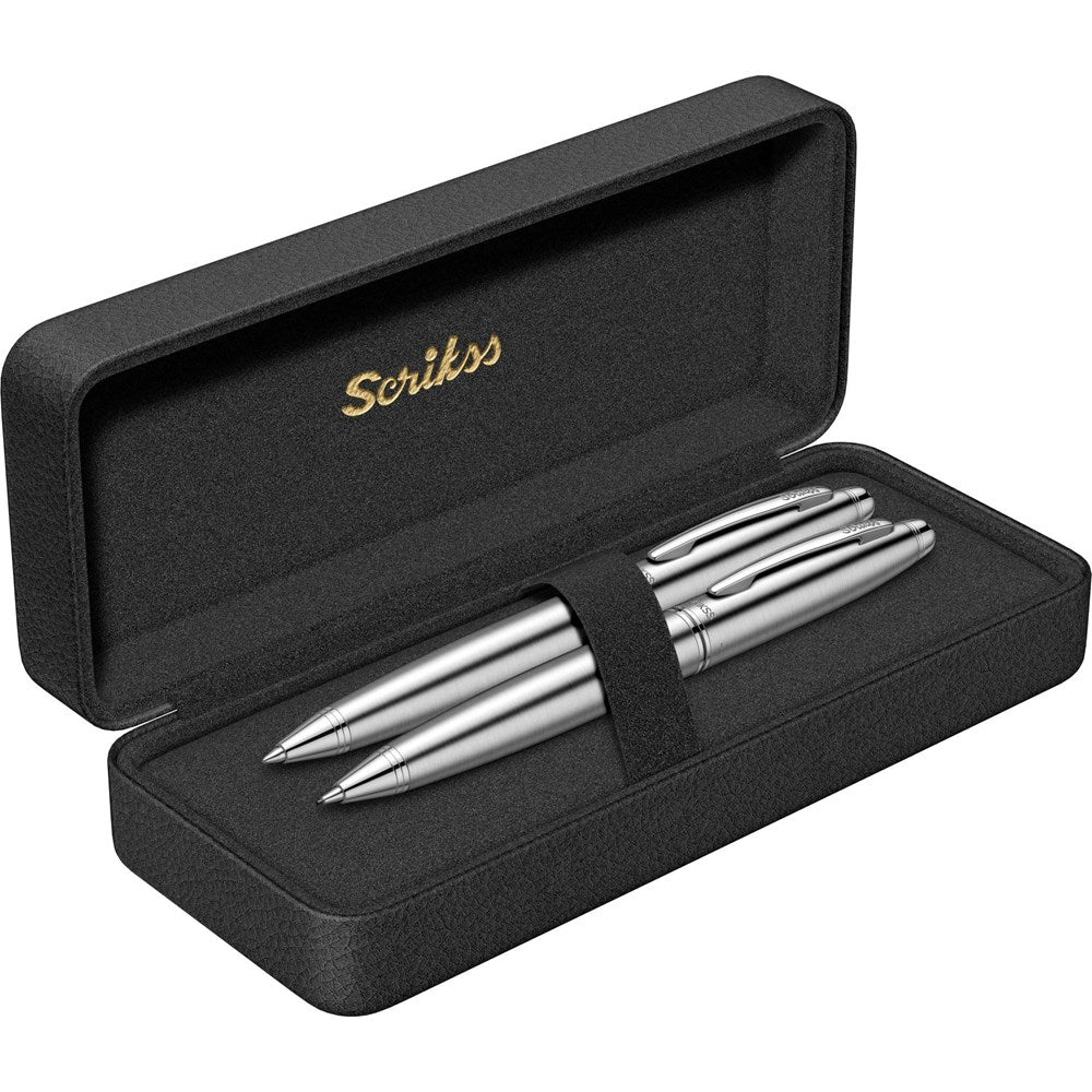 Scrikss kuglepen og pencilsæt - Krom